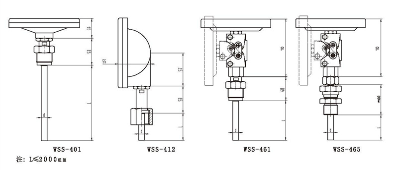 WSS工業雙金屬溫度計（通用型螺紋式）_http://www.gzyuanda.com_雙金屬溫度計_第3張