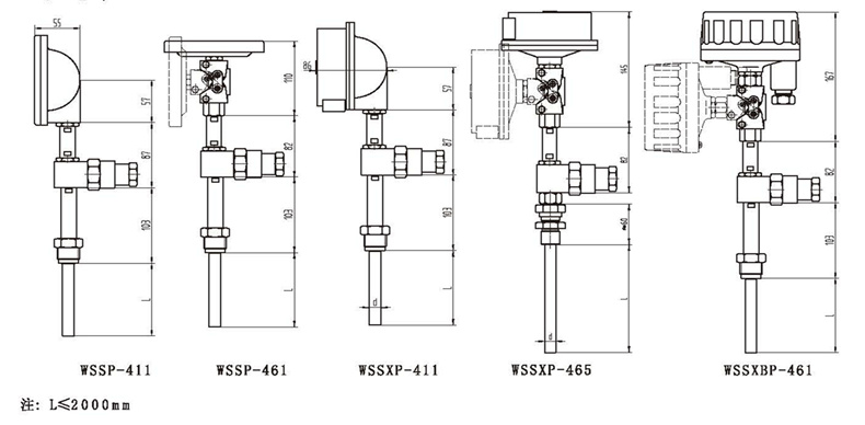 WSSX工業雙金屬溫度計（一體化型螺紋式）_http://www.gzyuanda.com_雙金屬溫度計_第3張