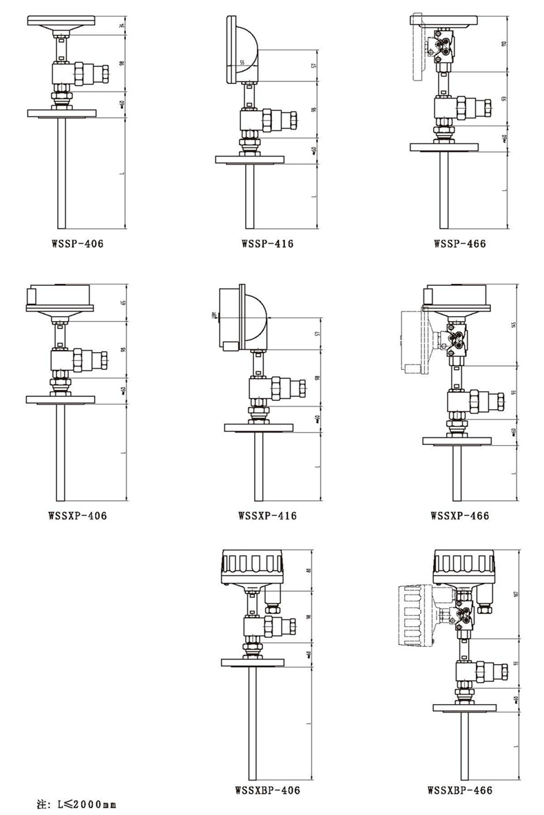 WSSX工業雙金屬溫度計（一體化型法蘭式）_http://www.gzyuanda.com_雙金屬溫度計_第3張
